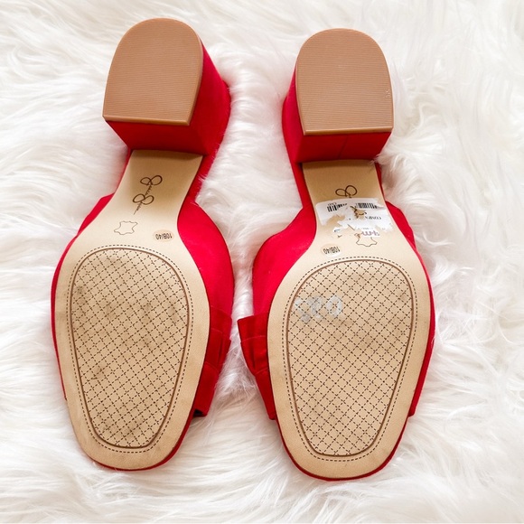Jessica Simpson Red Ruffled Mules 10 - Picture 7 of 9